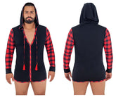 CandyMan 99575X Kapuzenpullover-Bodysuit, Farbe Schwarz